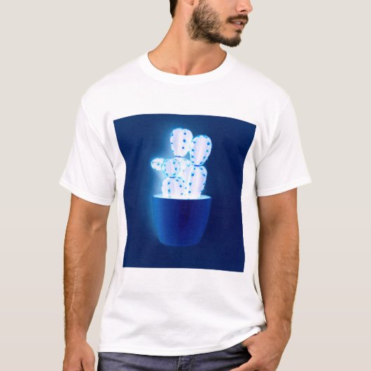 Blauwe cactus t-shirt (Voorkant)