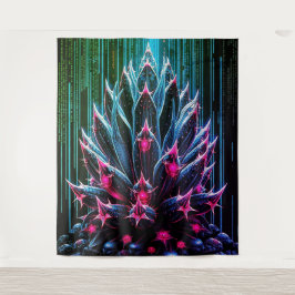 Blauwe-Cactus Wandkleed