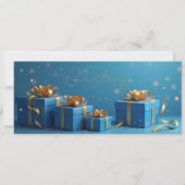 blauwe cadeaus, gouden linten (Voorkant)