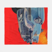 Blauwe Cadillac grille uit de jaren '50 Fleece Deken (Voorkant (Horizontaal))