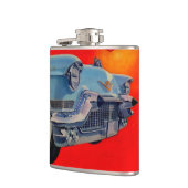 Blauwe Cadillac grille uit de jaren '50 Heupfles (Links)