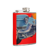 Blauwe Cadillac grille uit de jaren '50 Heupfles (Rechts)