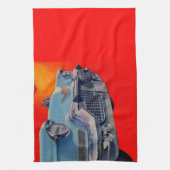 Blauwe Cadillac grille uit de jaren '50 Theedoek (Verticaal)