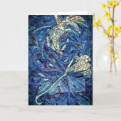 Blauwe cake kaart (Gele Bloem)