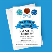 Blauwe Cake Pops Verjaardagsfeestje Kaart