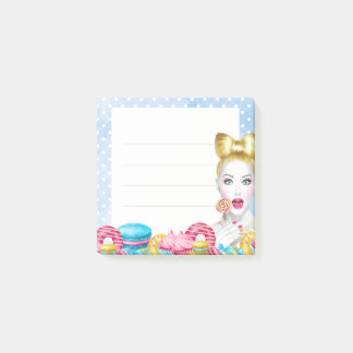 Blauwe Cake Post-it Notities Schattige Bakkerij Ka Post-it® Notes