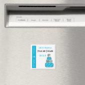 Blauwe Cake Save the Wedding Date Magnet (Insitu (Vaatwasser))