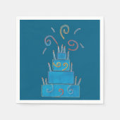 Blauwe cake servet (Voorkant)