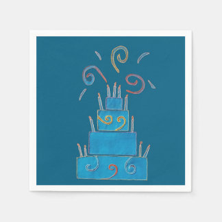 Blauwe cake servet