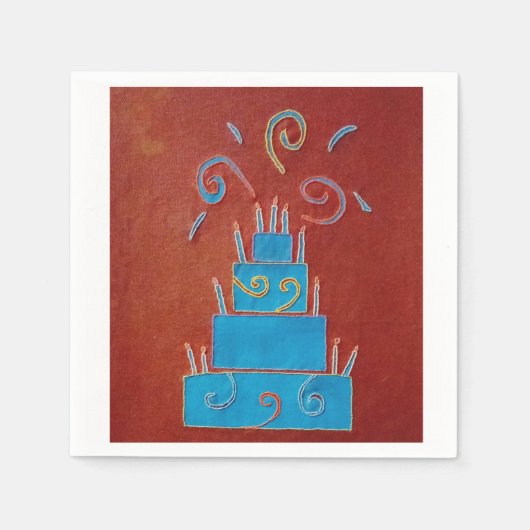 Blauwe cake servet (Voorkant)