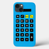 Blauwe calculator met toetsenblok Case-Mate iPhone case (Achterkant)