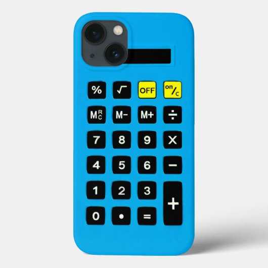 Blauwe calculator met toetsenblok Case-Mate iPhone case (Achterkant)