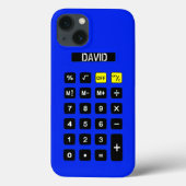 Blauwe calculator met toetsenblok Case-Mate iPhone case (Achterkant)