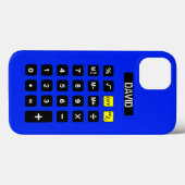 Blauwe calculator met toetsenblok Case-Mate iPhone case (Achterkant (horizontaal))