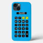 Blauwe calculator met toetsenblok Case-Mate iPhone case (Achterkant)