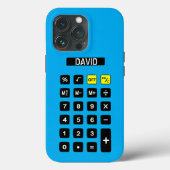 Blauwe calculator met toetsenblok Case-Mate iPhone case (Achterkant)
