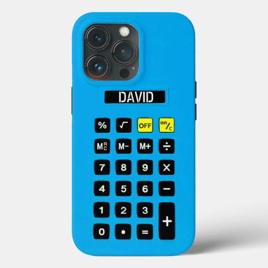 Blauwe calculator met toetsenblok Case-Mate iPhone case (Achterkant)