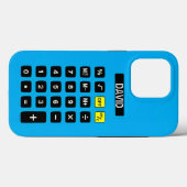 Blauwe calculator met toetsenblok Case-Mate iPhone case (Achterkant (horizontaal))