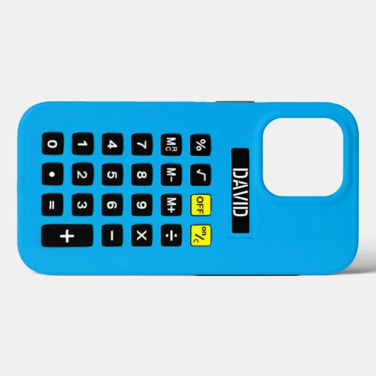 Blauwe calculator met toetsenblok Case-Mate iPhone case (Achterkant (horizontaal))