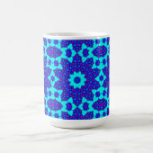 Blauwe caleidoscoop bloeide magische mok (Midden)