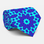 Blauwe caleidoscoop bloeide stropdas (Opgerold)