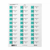 Blauwe caleidoscoop retouradreslabels etiket (Full Sheet)