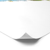 Blauwe Californische papaverinkt en waterverf Poster (Hoek)