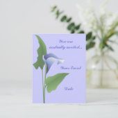 Blauwe Calla Lelie Bloemen Uitnodiging (Staand voorkant)