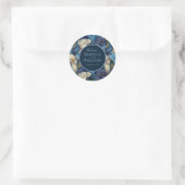 Blauwe Calla Lelies Bloem Retro Bruiloft Ronde Sticker (Tas)