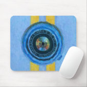 Blauwe Camera Muismat (Met muis)