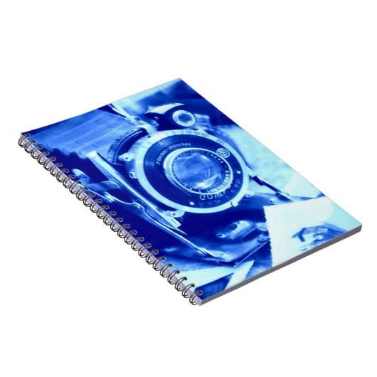 blauwe camera notitieboek (Rechterzijde)