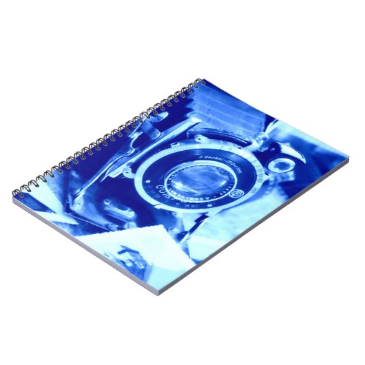 blauwe camera notitieboek (Linkerzijde)