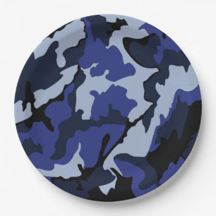 Blauwe Camo, 9" Borden van de Partij van het Papieren Bordje
