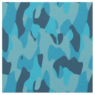 Blauwe Camo abstract Stof