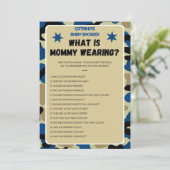 Blauwe Camo Baby Shower - Bewerkbare Naam, 5x7 Kaart (Staand voorkant)