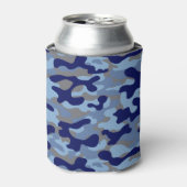 Blauwe Camo Blikjeskoeler (Blikje Voorkant)
