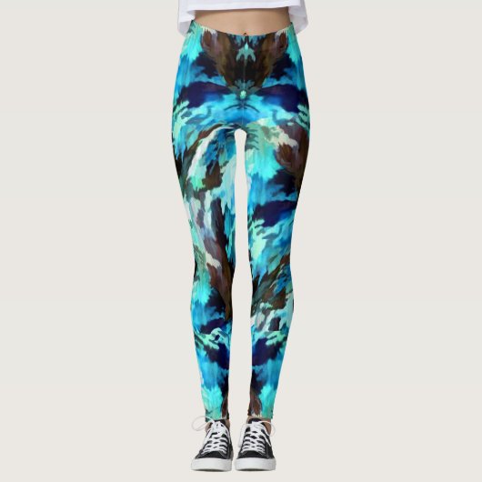 Blauwe Camo Broek Leggings (Voorkant)