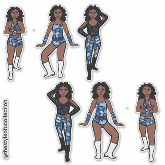 Blauwe Camo Danser #1 Sticker (Voorkant)