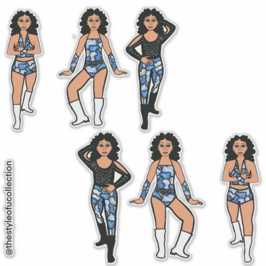 Blauwe Camo Danser #2 Sticker (Voorkant)