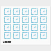 Blauwe Camo Envelope-zegels Vierkante Sticker (Vel)