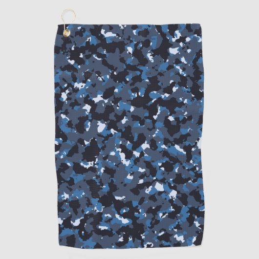 blauwe camo golfhanddoek (Voorkant)