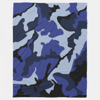 Blauwe camo, grote fleece deken