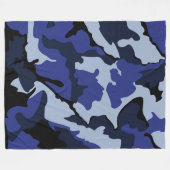 Blauwe camo, grote fleece deken (Voorkant (Horizontaal))