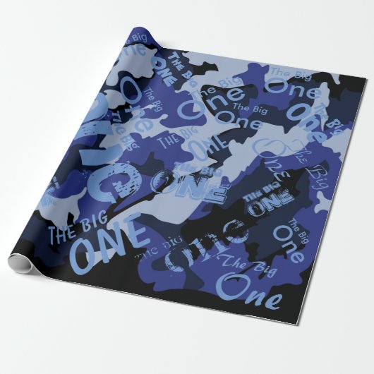 Blauwe Camo, het grote omslagpapier Cadeaupapier (Uitgerold)