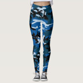 blauwe camo - leggings (Voorkant)