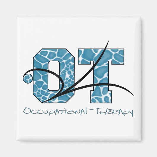 Blauwe Camo met scroll Magneet (Voorkant)