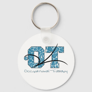 Blauwe Camo met scroll Sleutelhanger