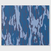 Blauwe Camo Militaire Patroon Blauwe Camouflage Cadeaupapier (Vlak)