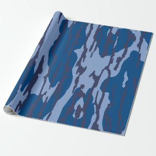 Blauwe Camo Militaire Patroon Blauwe Camouflage Cadeaupapier