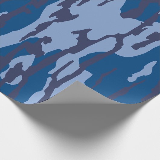 Blauwe Camo Militaire Patroon Blauwe Camouflage Cadeaupapier (Hoek)